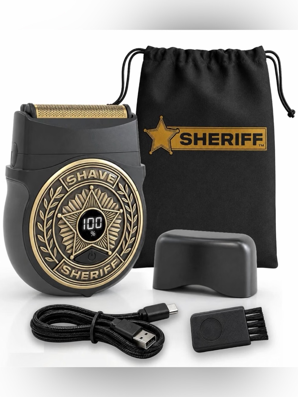 SHAVE SHERIFF Electric Razor for Men, Compact & Waterproof - New in Box